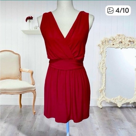 Torrid Red Surplice Poly Spandex Blend Babydoll Cocktail Tunic Top SZ 2X - Picture 4 of 9